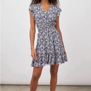 $198 Rails Tara Navy White Mini Floral Dress Size XSmall Sundress